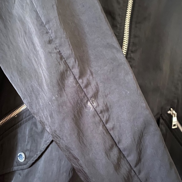 KARL LAGERFELD PARIS BLACK PARKA JACKET WITH HOODIE AUTHENTIC LARGE - Picture 3 of 14